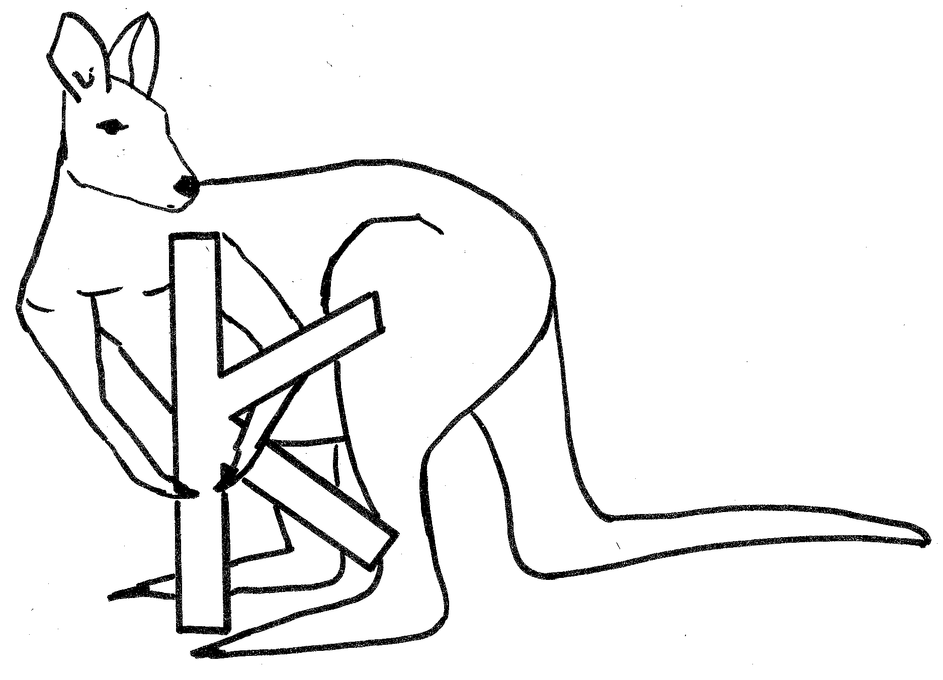 coloriage à dessiner de kangourou en ligne