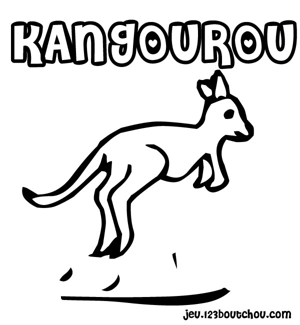 dessin à colorier animaux kangourou