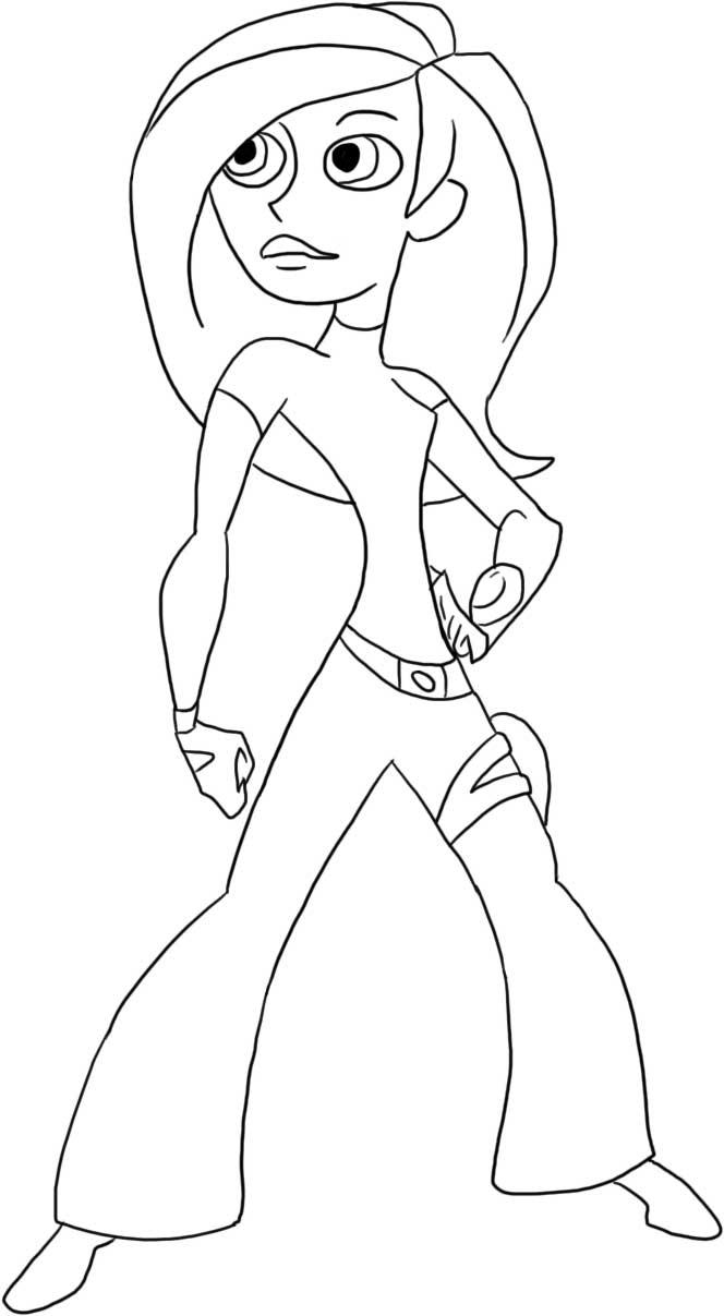 coloriage à dessiner de kim possible