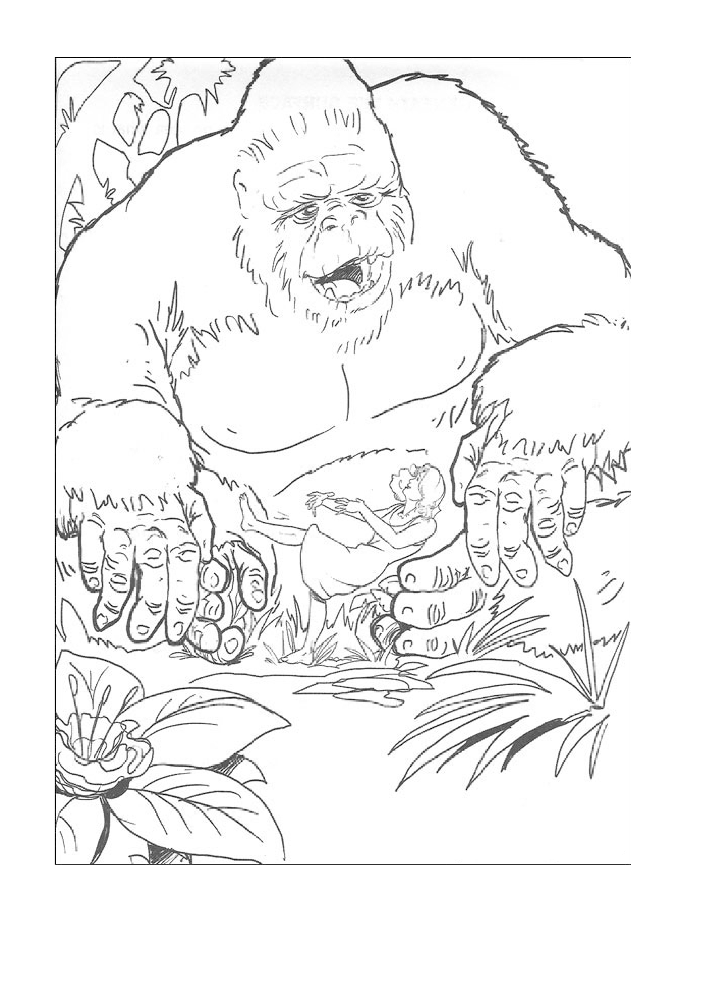 coloriage à dessiner de king kong a imprimer