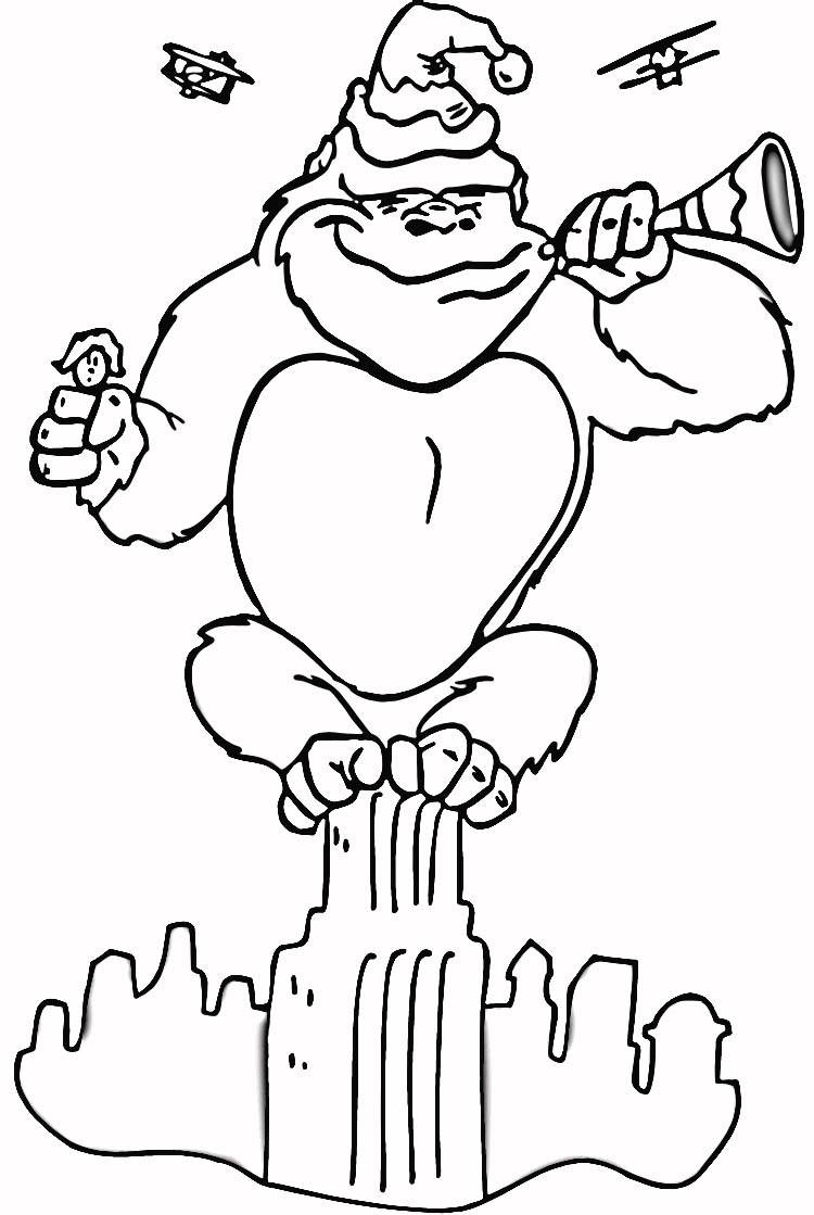 coloriage de king kong a imprimer Voir le dessin Voir le dessin