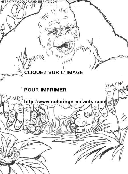 dessin à colorier king kong