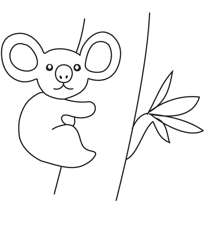 dessin à colorier de koala mignon