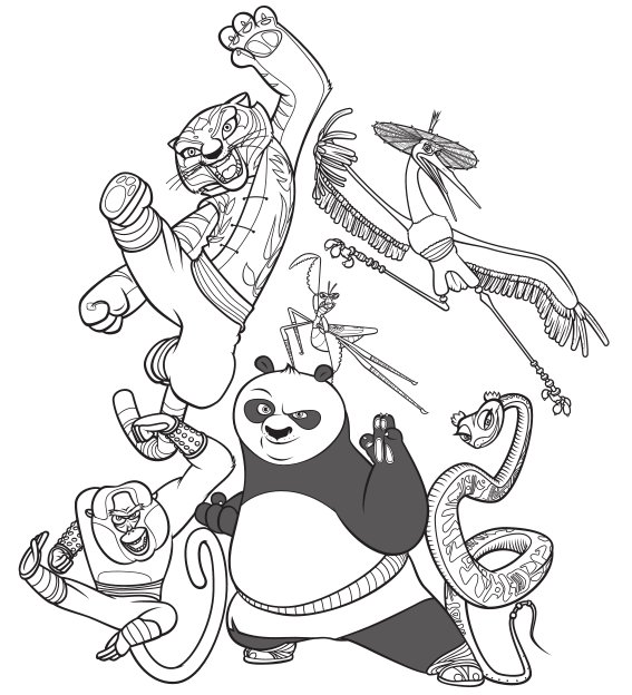 19 dessins de coloriage Kung Fu Panda à imprimer coloriage kung fu panda