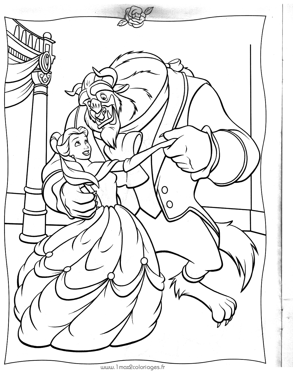 dessin ƒ colorier a imprimer princesse la belle et la bete