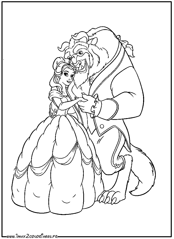 imprimer coloriage la belle et la bete