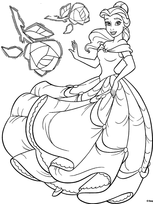 coloriage la belle et la bete