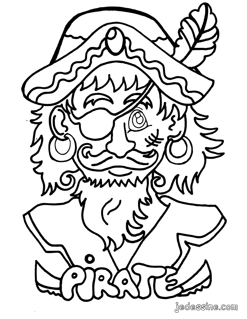 coloriage à dessiner la famille pirate