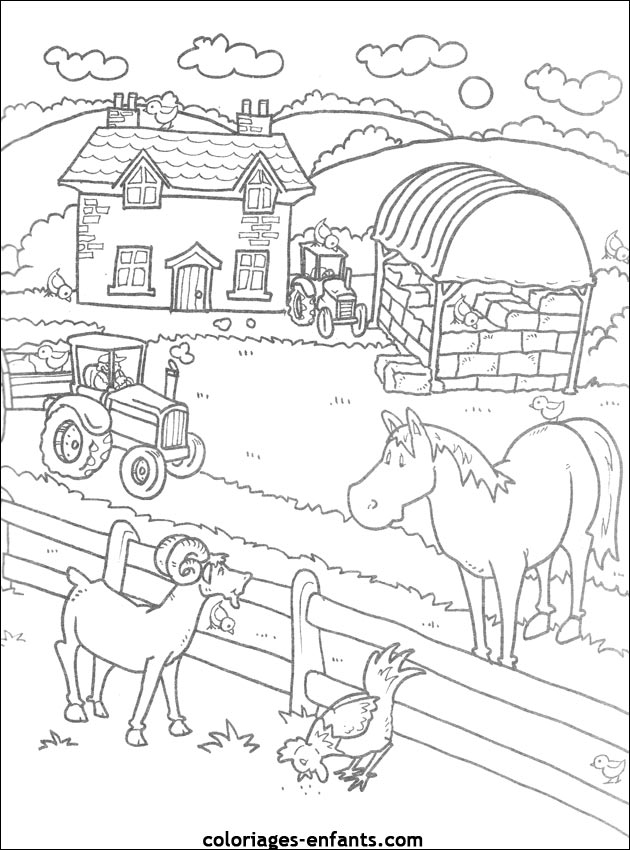 coloriage la ferme en folie a imprimer