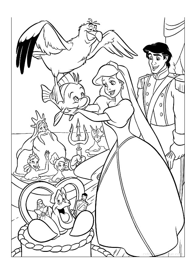 16 dessins de coloriage La Petite Sirene Disney à imprimer