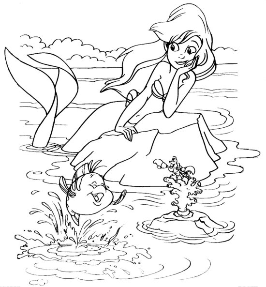 coloriage la petite sirene gratuit