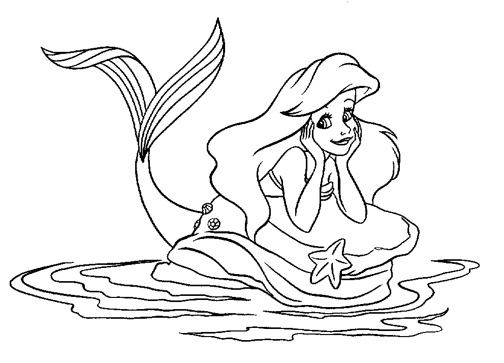 Coloriage DISNEY La Petite Sirène Ariel et Eric - coloriage ariel la petite sirène