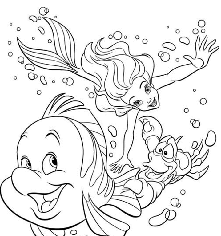 dessin princesse disney la petite sirene