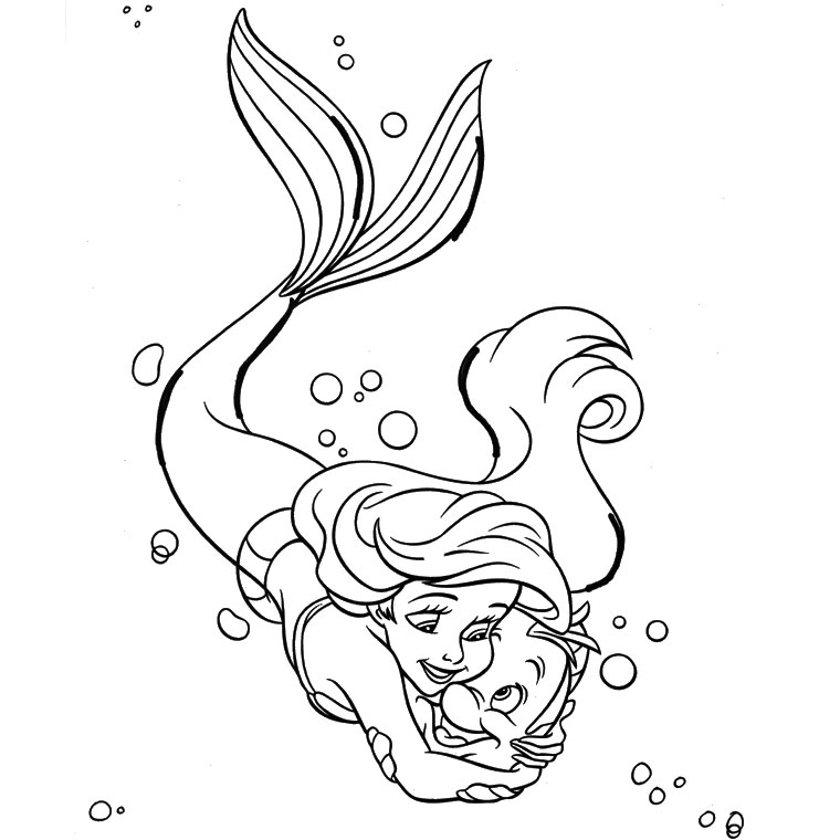 coloriage la petite sirene