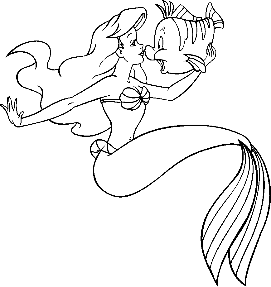 Dessin Coloriage Ariel Petite Sirene