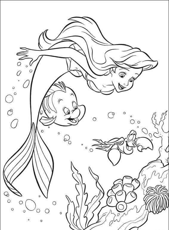 coloriage ariel la petite sirène - Coloriage Ariel la petite sirène sur Hugolescargot 