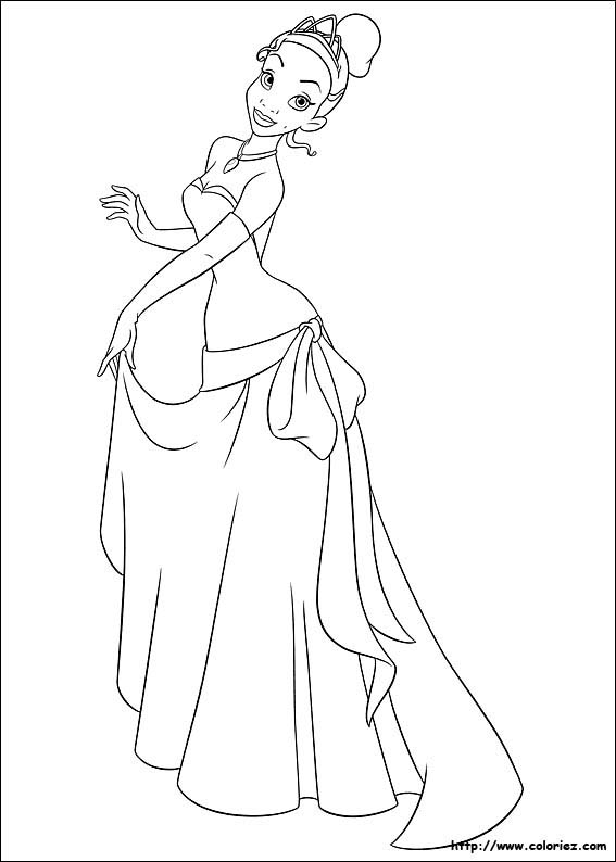 coloriage la princesse et la grenouille - Coloriage Tiana Princesse et la Grenouille JEU 