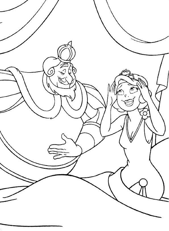 coloriage  dessiner  imprimer la princesse et la grenouille