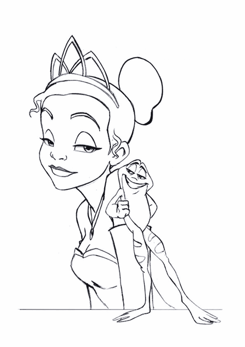 coloriage a dessiner la princesse et la grenouille en ligne