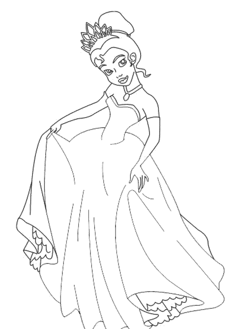 coloriage de la princesse et la grenouille en ligne