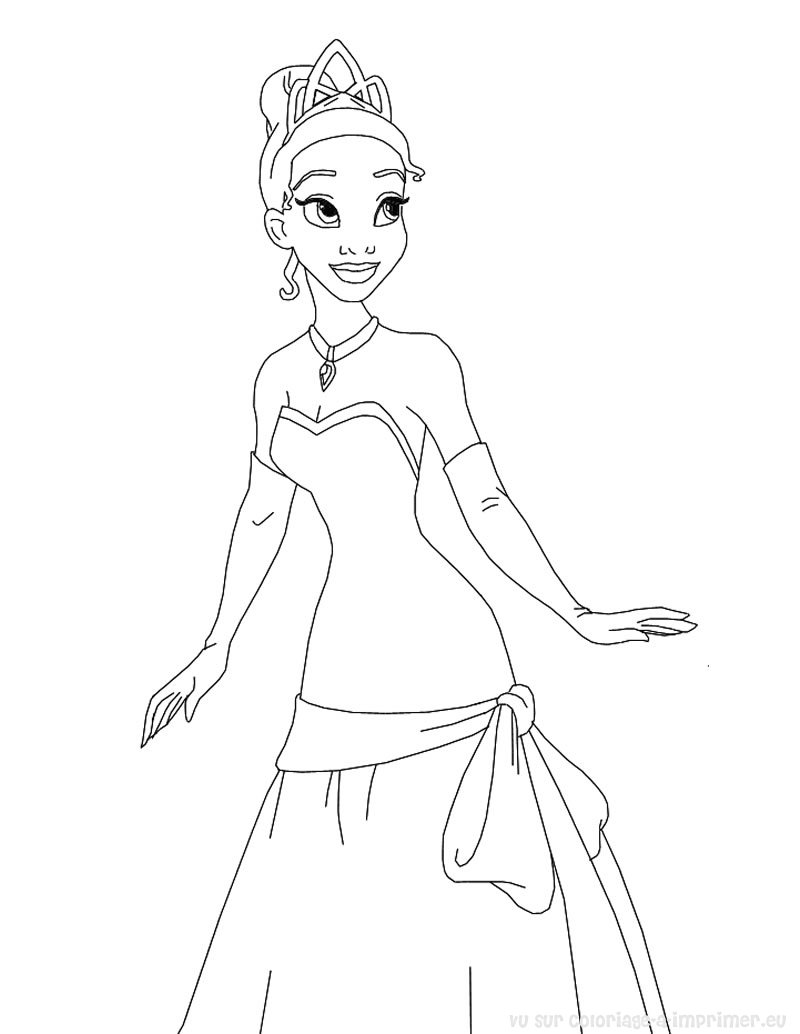 Coloriage Princesse Et La Grenouille