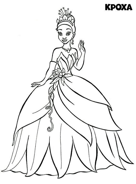 coloriage la princesse et la grenouille