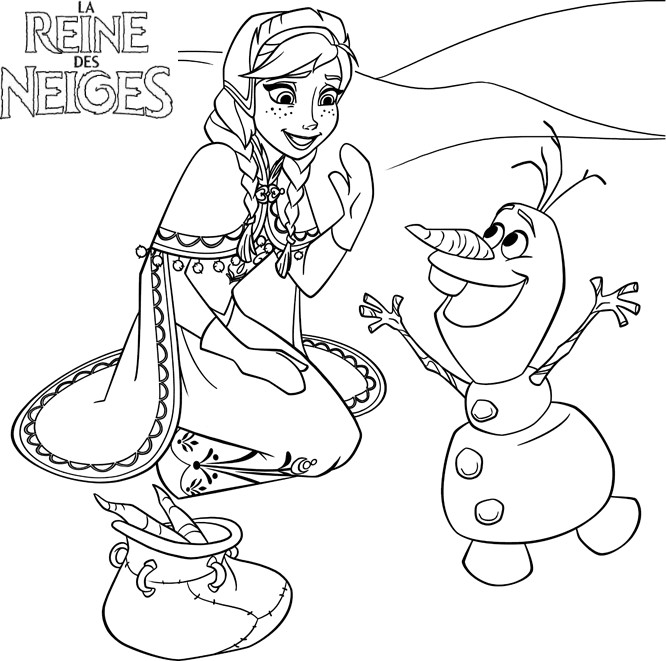 coloriage la reine des neiges anna