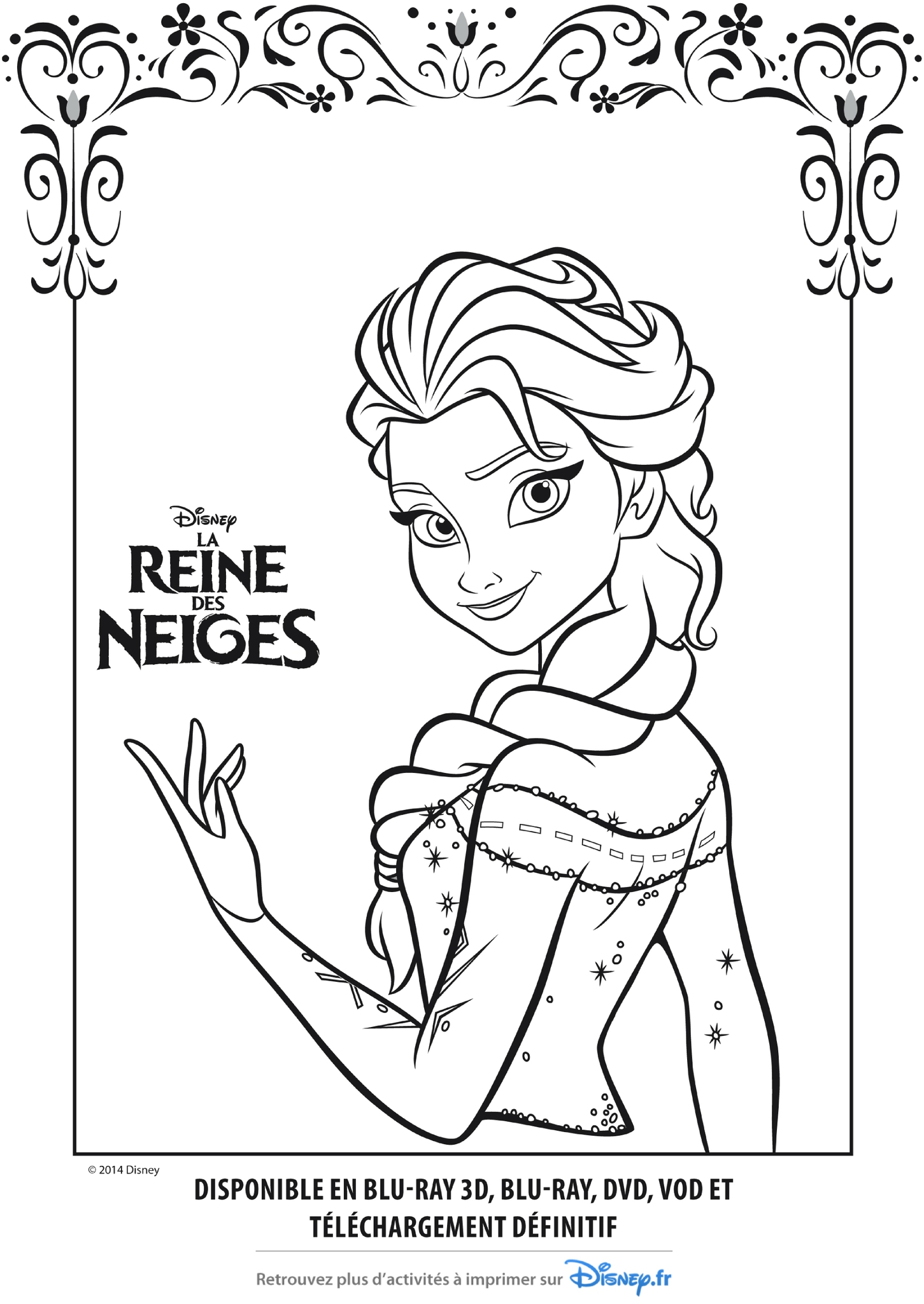 dessin la reine des neiges en couleur