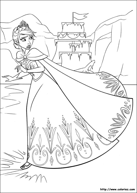 dessin la reine des neiges en couleur