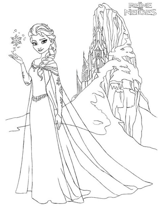 dessin à colorier gratuit la reine des neiges