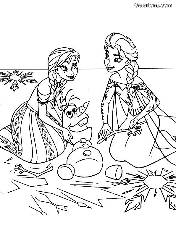 coloriage à dessiner la reine des neiges elsa et anna