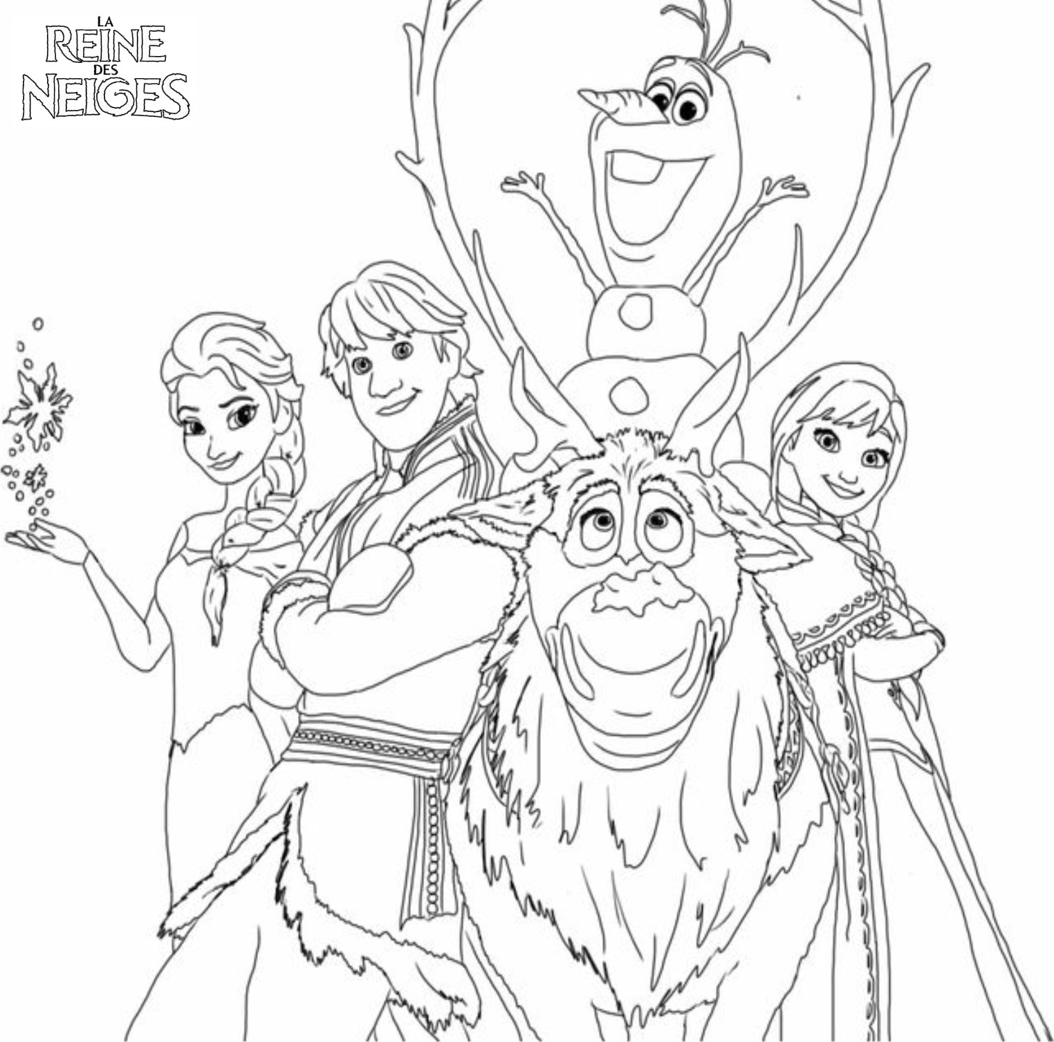dessin à colorier la reine des neiges à imprimer gratuit
