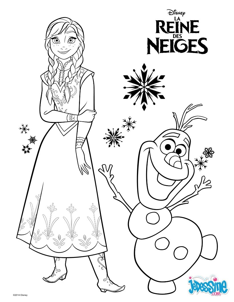 dessin à imprimer la reine des neiges hugo l'escargot