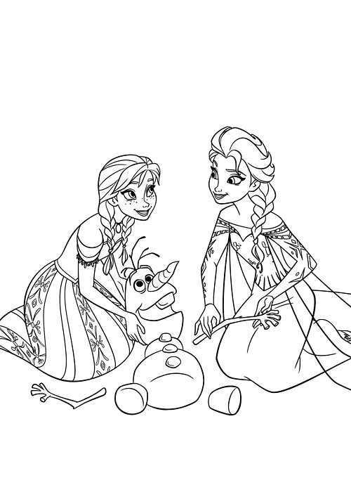 dessin la reine des neiges elsa et anna