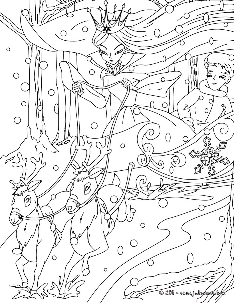 coloriage à dessiner la reine des neiges pdf