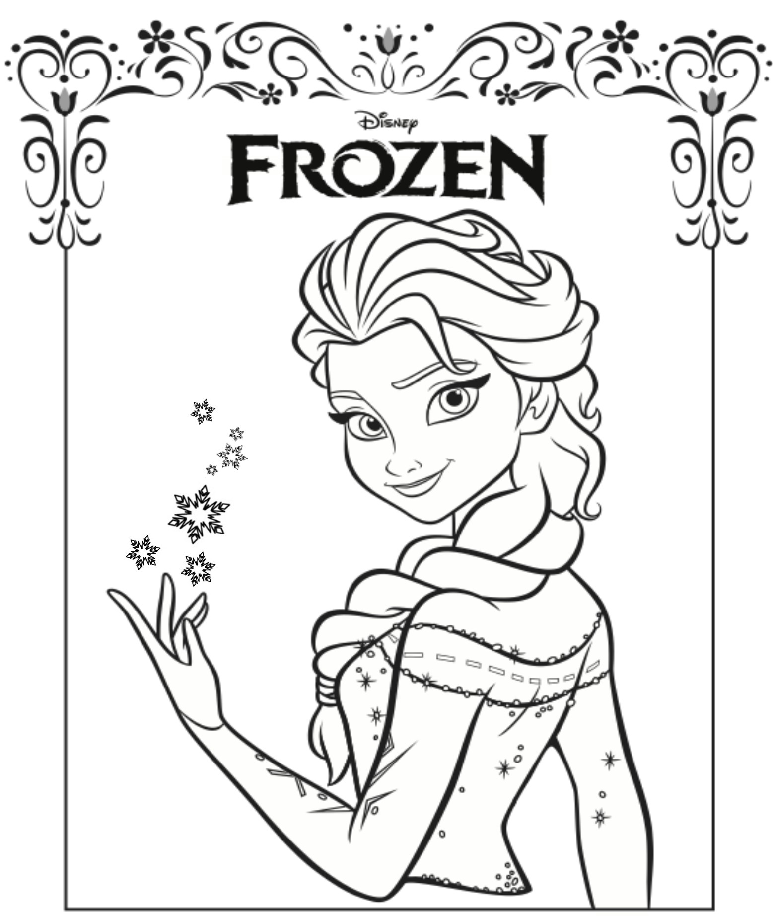 dessin a colorier sur ordinateur la reine des neiges