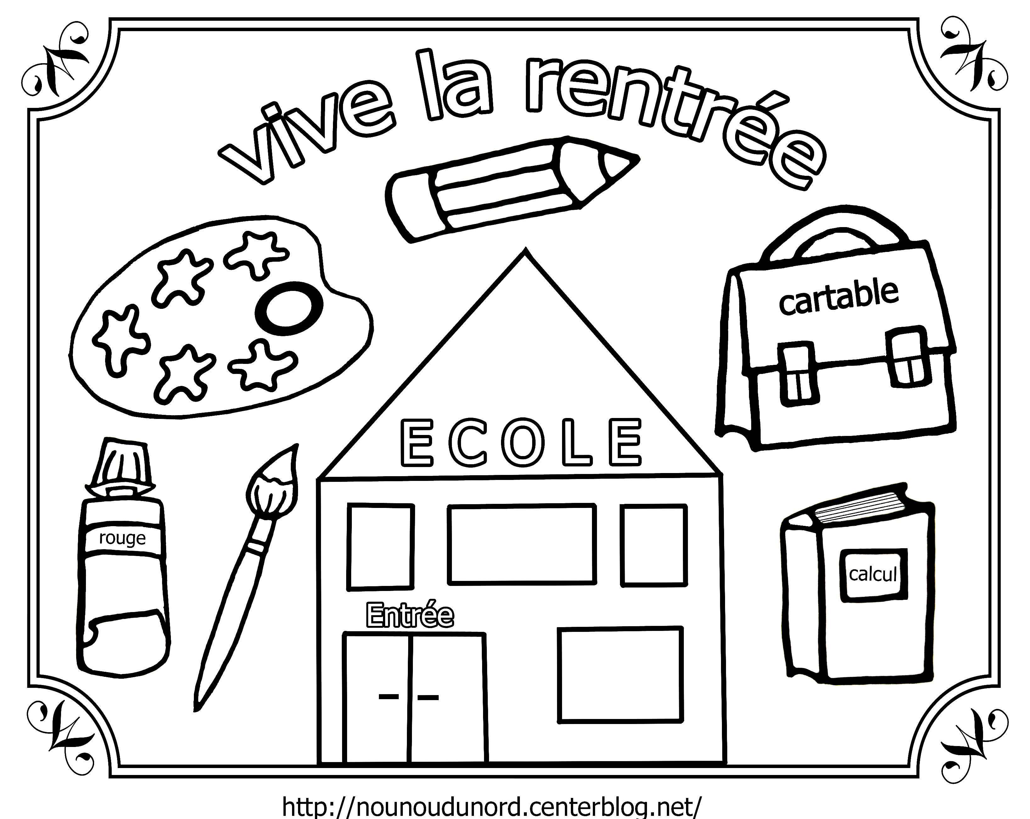 dessin   colorier sur la rentrée maternelle