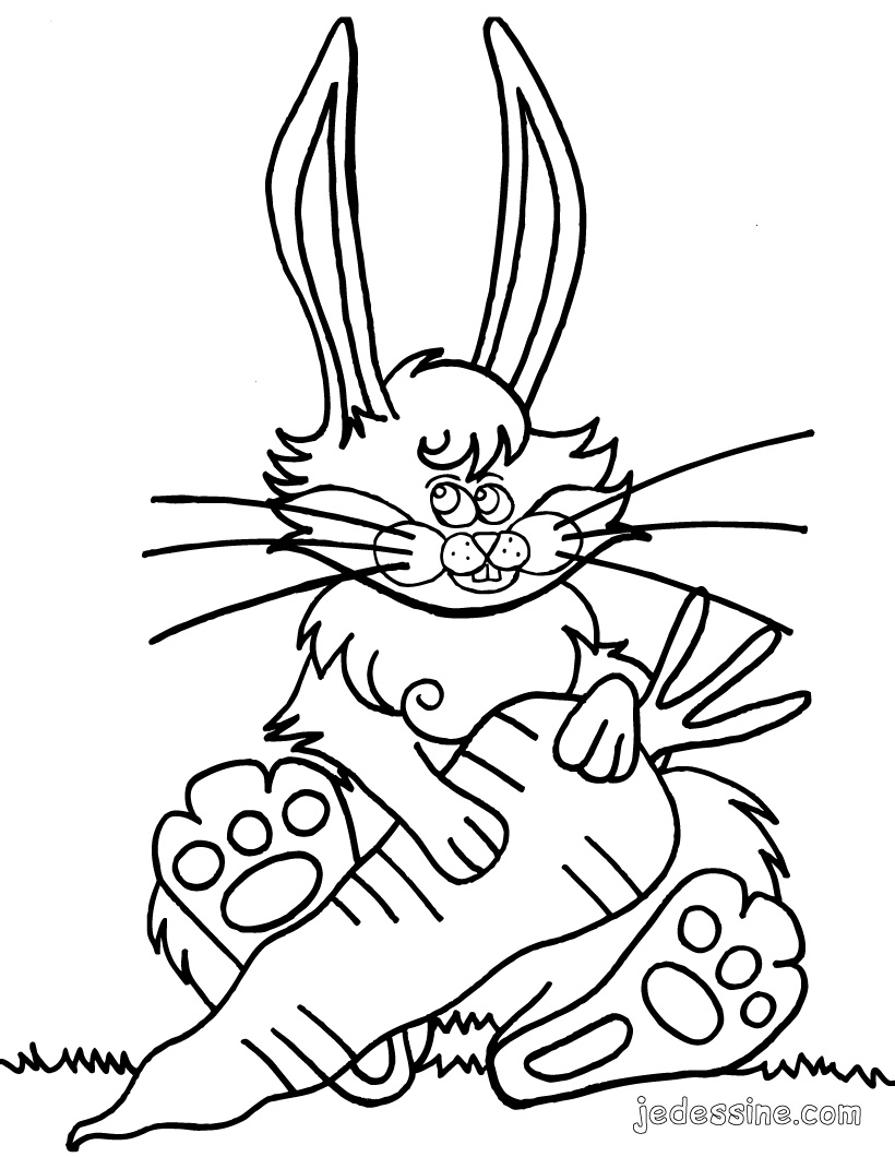 coloriage lapin carotte