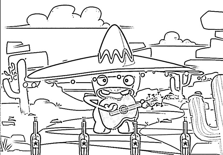 Coloriage Lapin Crétin à colorier - Dessin à imprimer coloriage lapin crètin gratuit