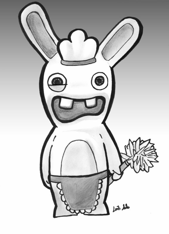 dessin lapin cretin gratuit