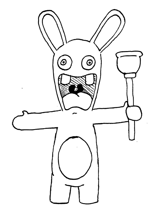 coloriage  dessiner lapin crètin gratuit