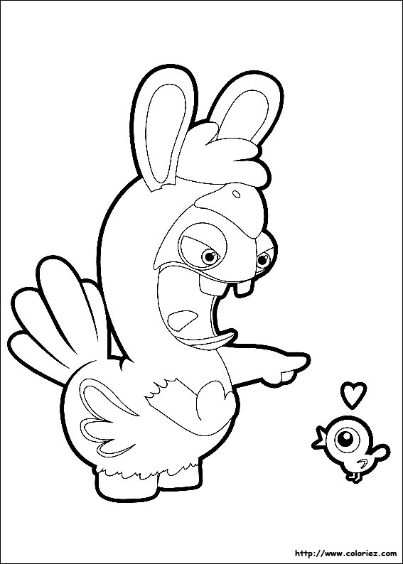 coloriage lapin cretin