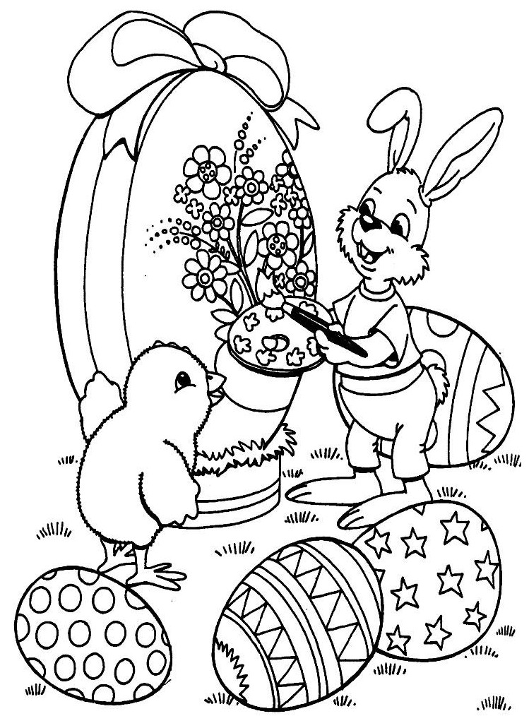 coloriage lapin de paques a imprimer gratuit