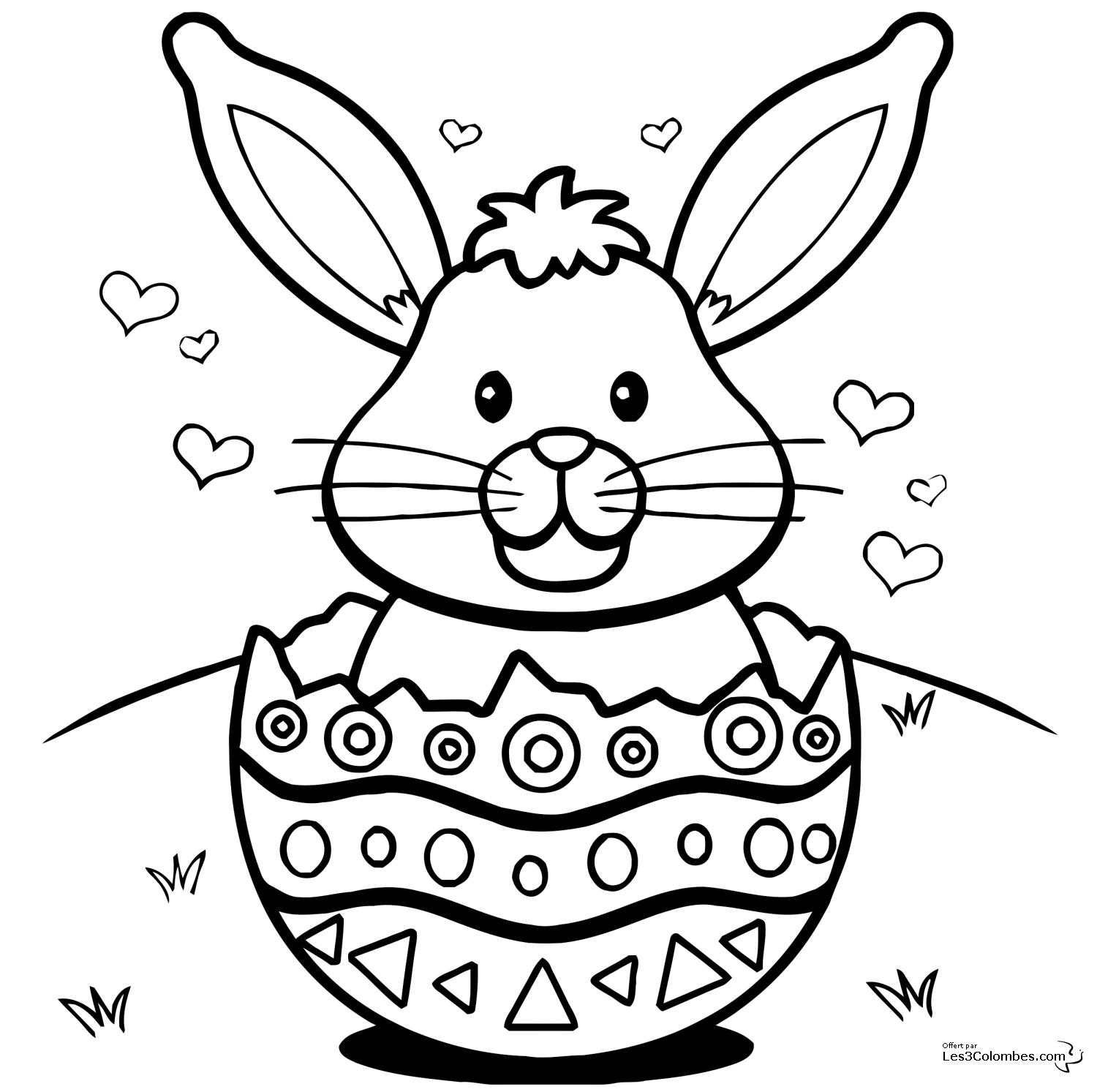 coloriage lapin de paques a imprimer gratuit