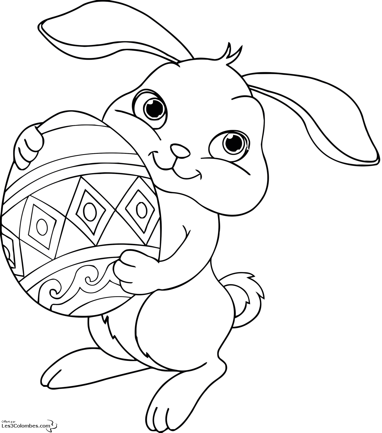 coloriage lapin de paques a imprimer gratuit