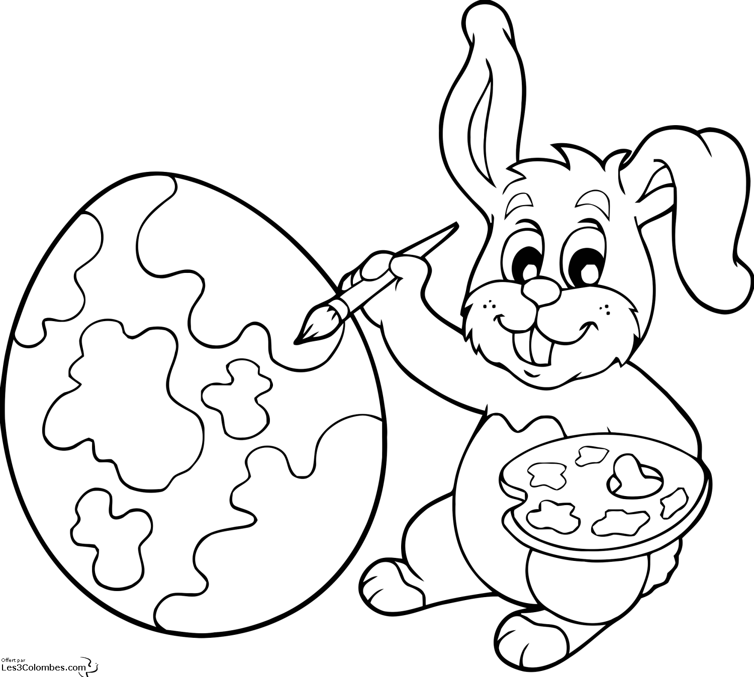 coloriage lapin de paques a imprimer