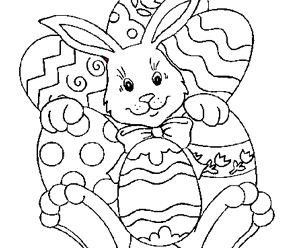 coloriage lapin de paques a imprimer