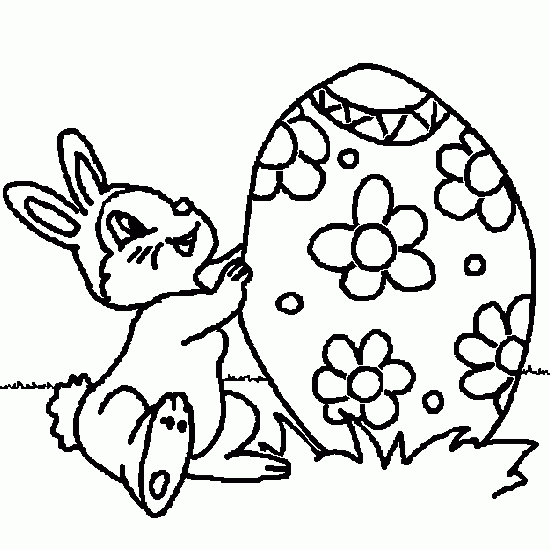 coloriage lapin de paques a imprimer