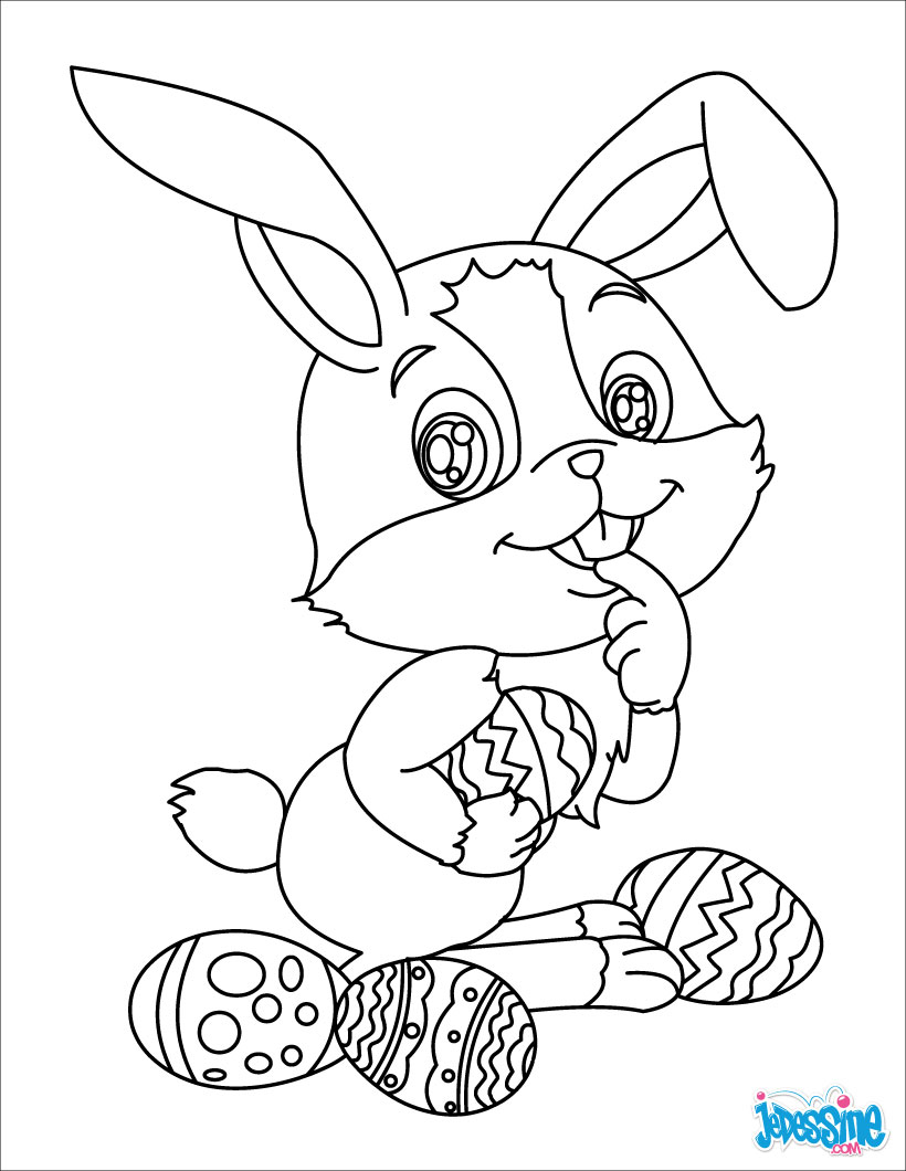 coloriage lapin de paques gratuit