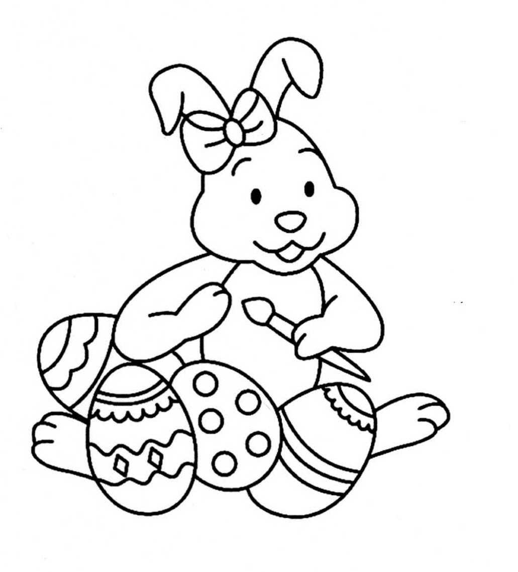 coloriage à dessiner tete de lapin de paques